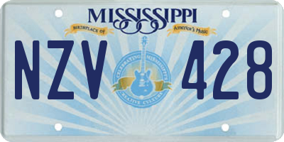 MS license plate NZV428