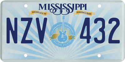 MS license plate NZV432