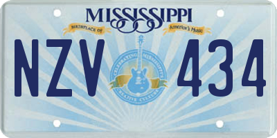 MS license plate NZV434