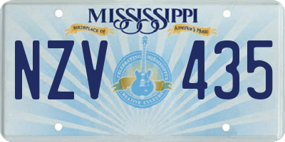 MS license plate NZV435