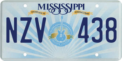 MS license plate NZV438