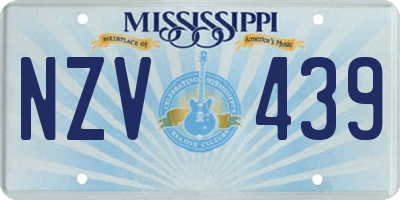 MS license plate NZV439