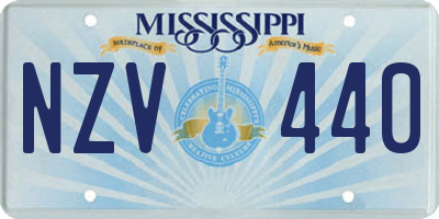 MS license plate NZV440
