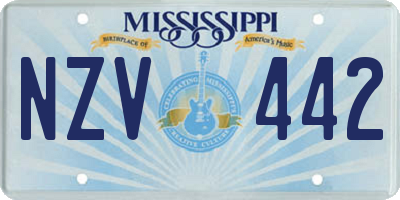 MS license plate NZV442