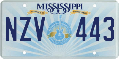 MS license plate NZV443