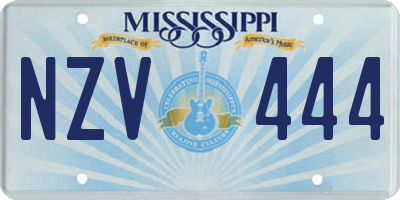 MS license plate NZV444