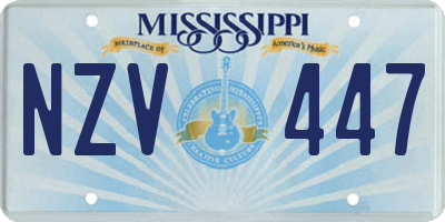MS license plate NZV447