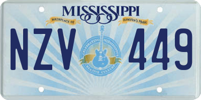 MS license plate NZV449