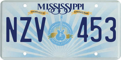 MS license plate NZV453
