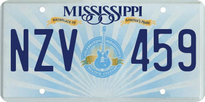 MS license plate NZV459