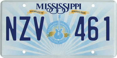 MS license plate NZV461
