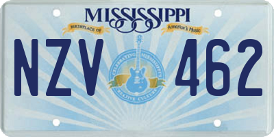 MS license plate NZV462