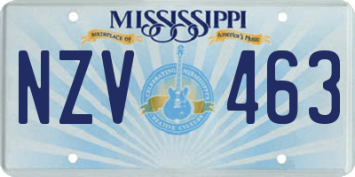 MS license plate NZV463