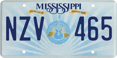 MS license plate NZV465