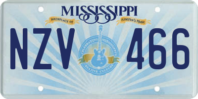 MS license plate NZV466