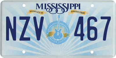 MS license plate NZV467