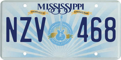 MS license plate NZV468