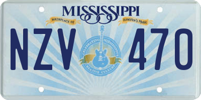 MS license plate NZV470