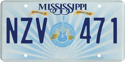 MS license plate NZV471