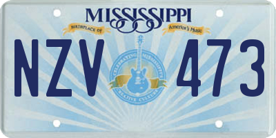 MS license plate NZV473