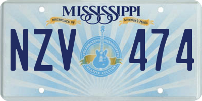 MS license plate NZV474