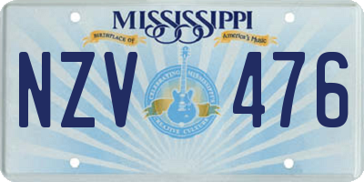 MS license plate NZV476