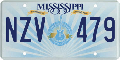 MS license plate NZV479