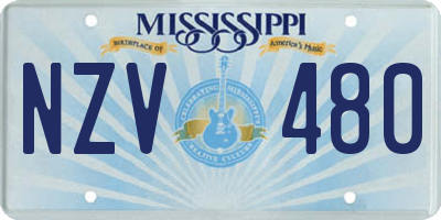 MS license plate NZV480