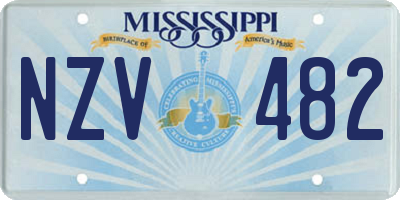 MS license plate NZV482