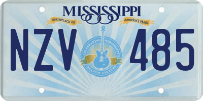 MS license plate NZV485
