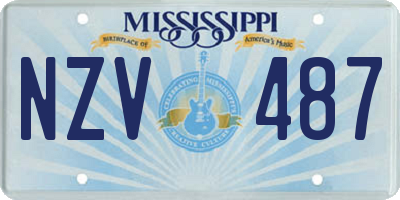 MS license plate NZV487