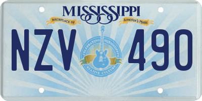 MS license plate NZV490
