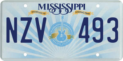MS license plate NZV493