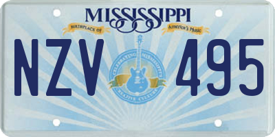 MS license plate NZV495