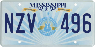 MS license plate NZV496