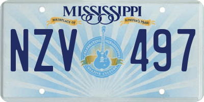MS license plate NZV497
