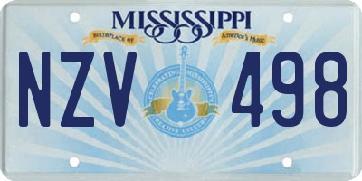 MS license plate NZV498