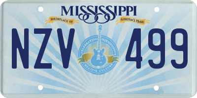 MS license plate NZV499