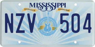 MS license plate NZV504