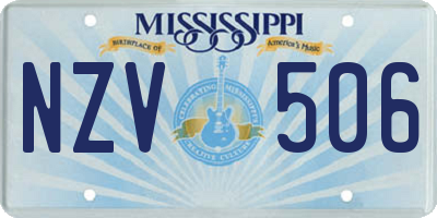 MS license plate NZV506