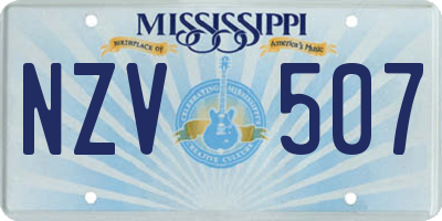 MS license plate NZV507