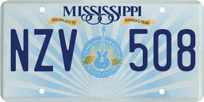 MS license plate NZV508