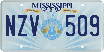 MS license plate NZV509