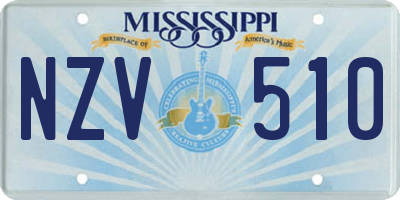 MS license plate NZV510