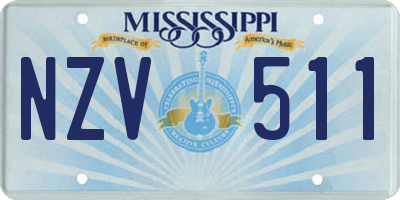 MS license plate NZV511
