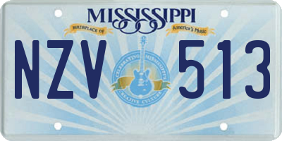MS license plate NZV513