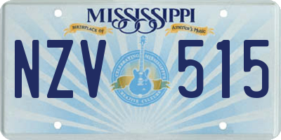MS license plate NZV515