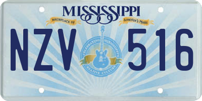 MS license plate NZV516