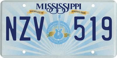 MS license plate NZV519