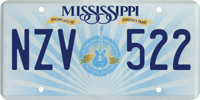 MS license plate NZV522